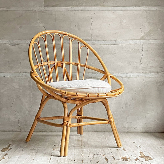 ウニコ unico カージュ CAGE 1Pソファ イージーチェア ラタン クッション付き ナチュラル リゾートスタイル 定価￥29,700- ♪