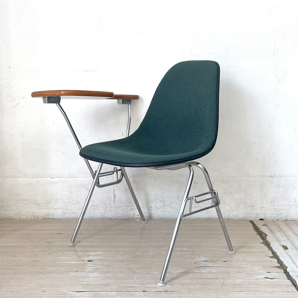 ハーマンミラー Herman Miller サイドシェルチェア セカンド 2nd ビンテージ アプホルスター スクールベース スタッキングベース 肘掛けテーブル付 イームズ ミッドセンチュリー H ★