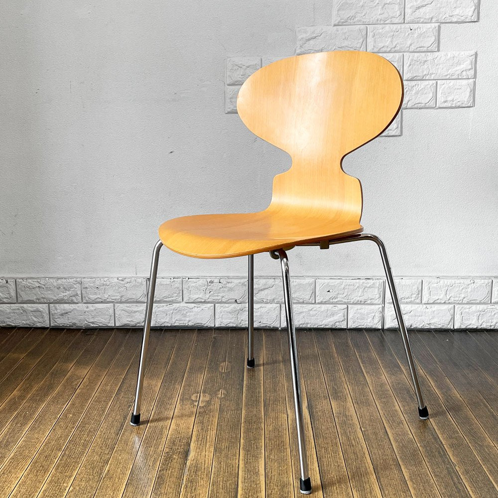 フリッツハンセン Fritz Hansen 3101 アリンコチェア アントチェア 4本脚 ナチュラルビーチ ラッカー仕上げ フェルトグライズ アルネ・ヤコブセン B ◎