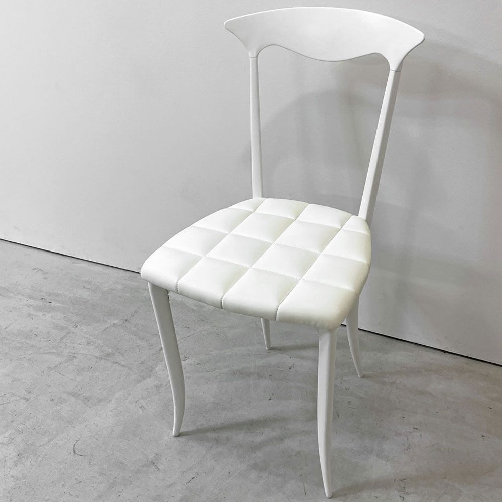 ファセム Fasem チャーム Charme ダイニングチェア アルミ レザー 本革 ホワイト クラシカル モダン イタリア ●