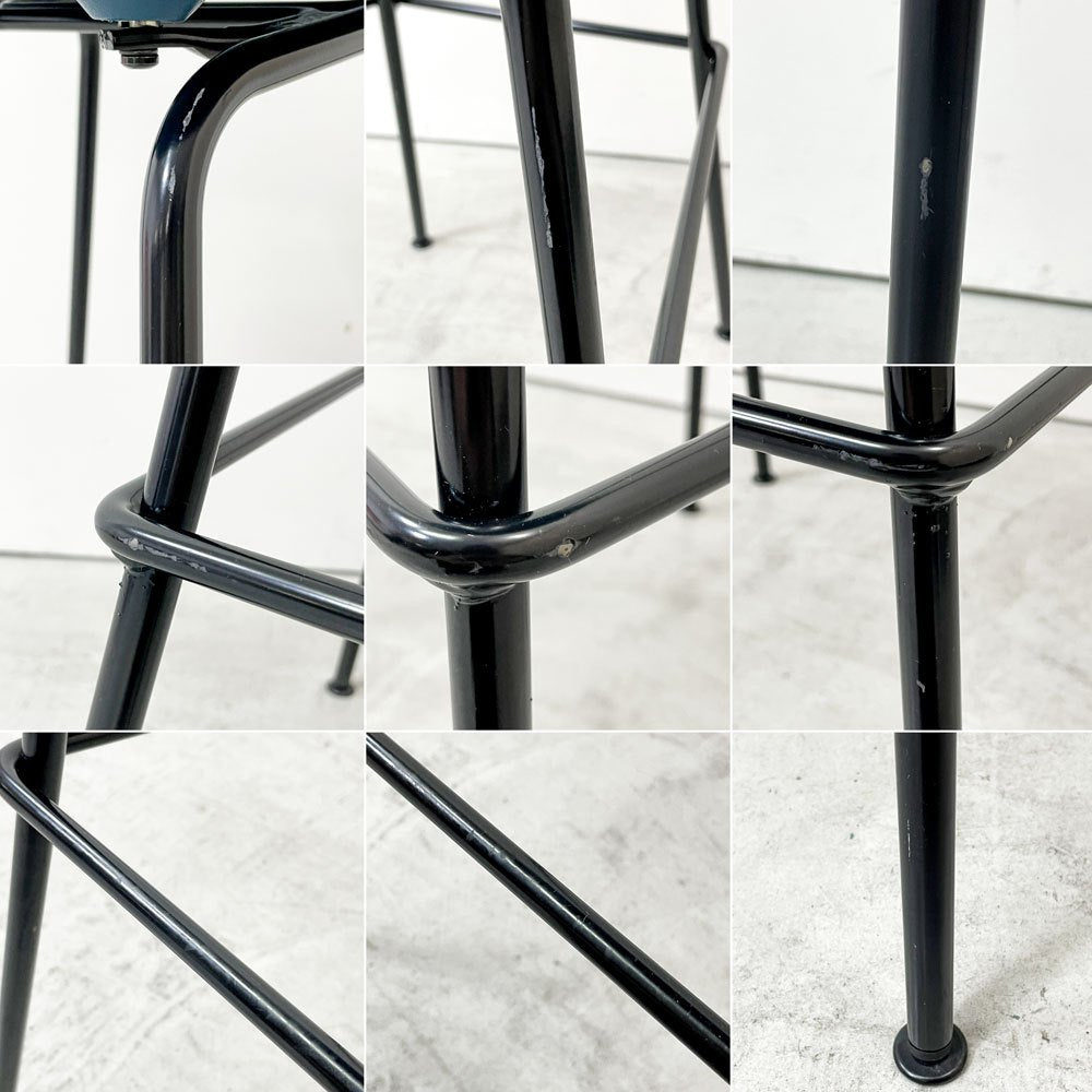 ハーマンミラー Herman Miller イームズプラスチックシェルスツール バーハイトスツール H115.5cm ポリプロピレン製 ブルー ミッドセンチュリー B ●