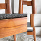 ジャパンビンテージ Japan Vintage チーク材 ラダーバック ダイニングチェア グレー系ファブリック SH39cm 座面張替＆ウレタン交換済 北欧スタイル ■