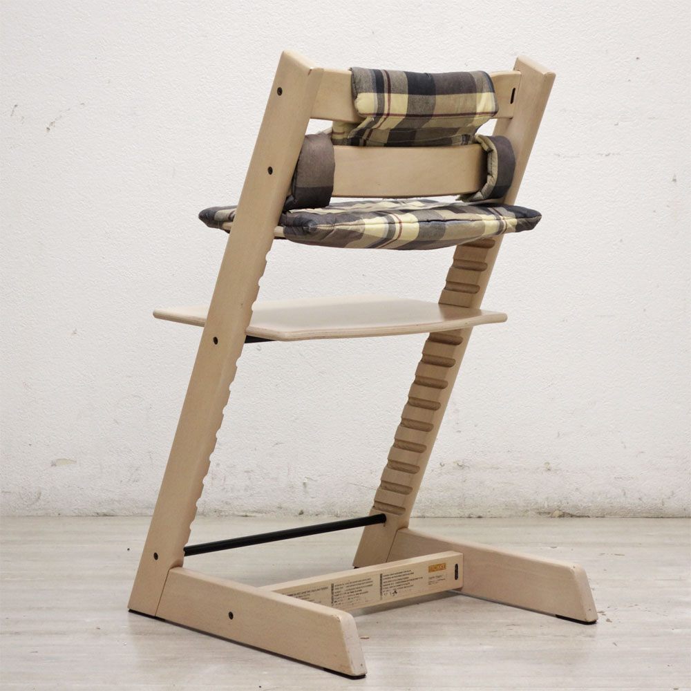 ストッケ STOKKE トリップトラップ TRIPP TRAPP ベビーチェア クッション付き ホワイトウォッシュ S/N無し ノルウェー 北欧家具 ●