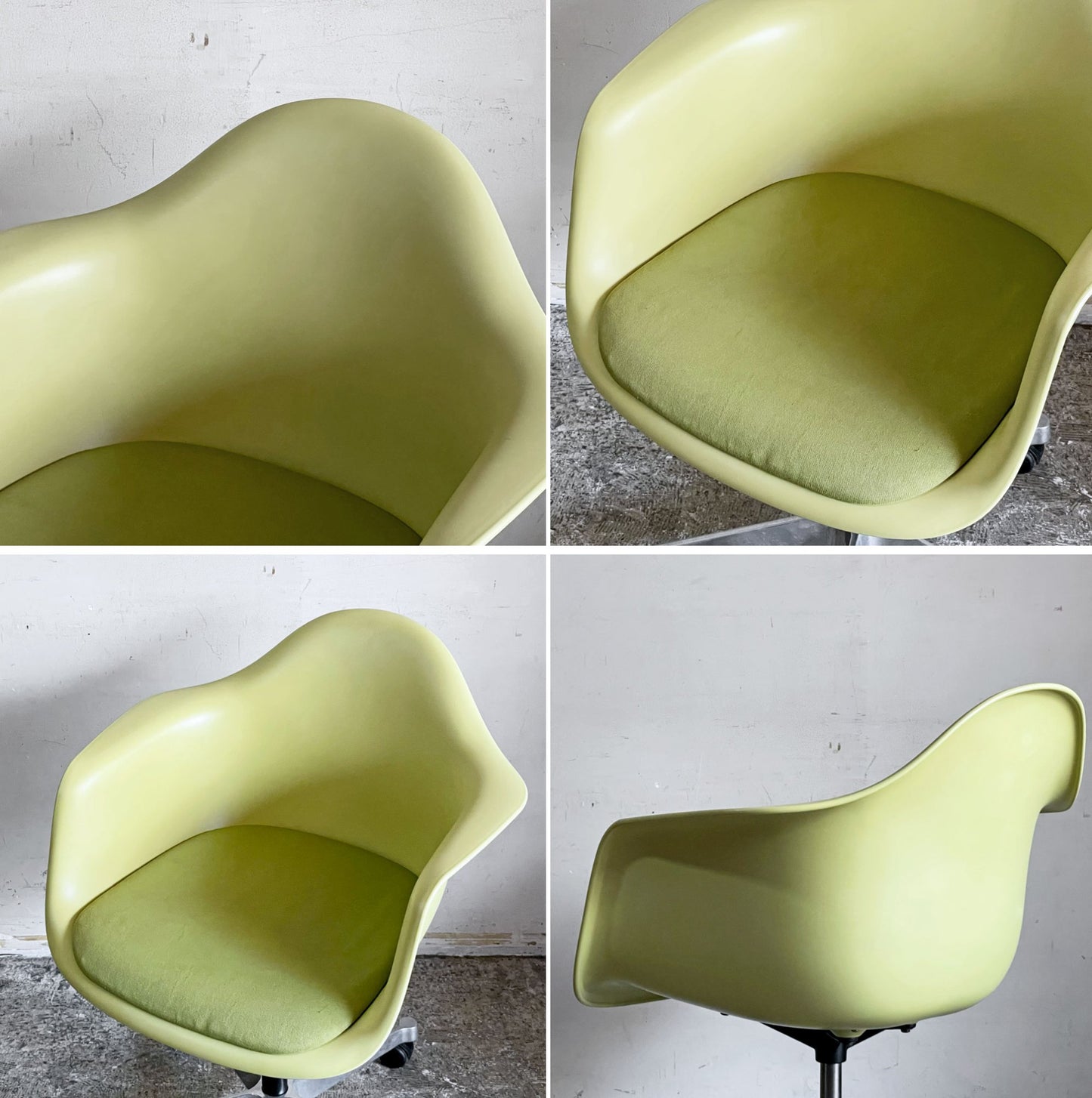 ハーマンミラー Herman Miller ヴィトラ vitra アームシェルチェア ポリプロピレン イエロー キャスターベース クッション仕様 昇降機能付き イームズ ■