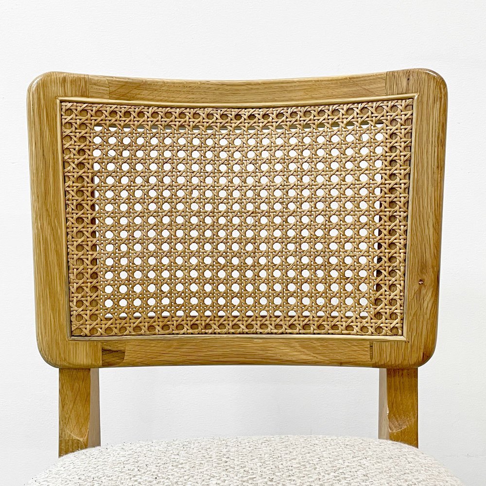 クラッシュゲート CRASHGATE ノットアンティークス Knot Antiques ピケ PIKE チェア オーク材 ファブリック座面 ラタン ベージュ ビンテージスタイル ●