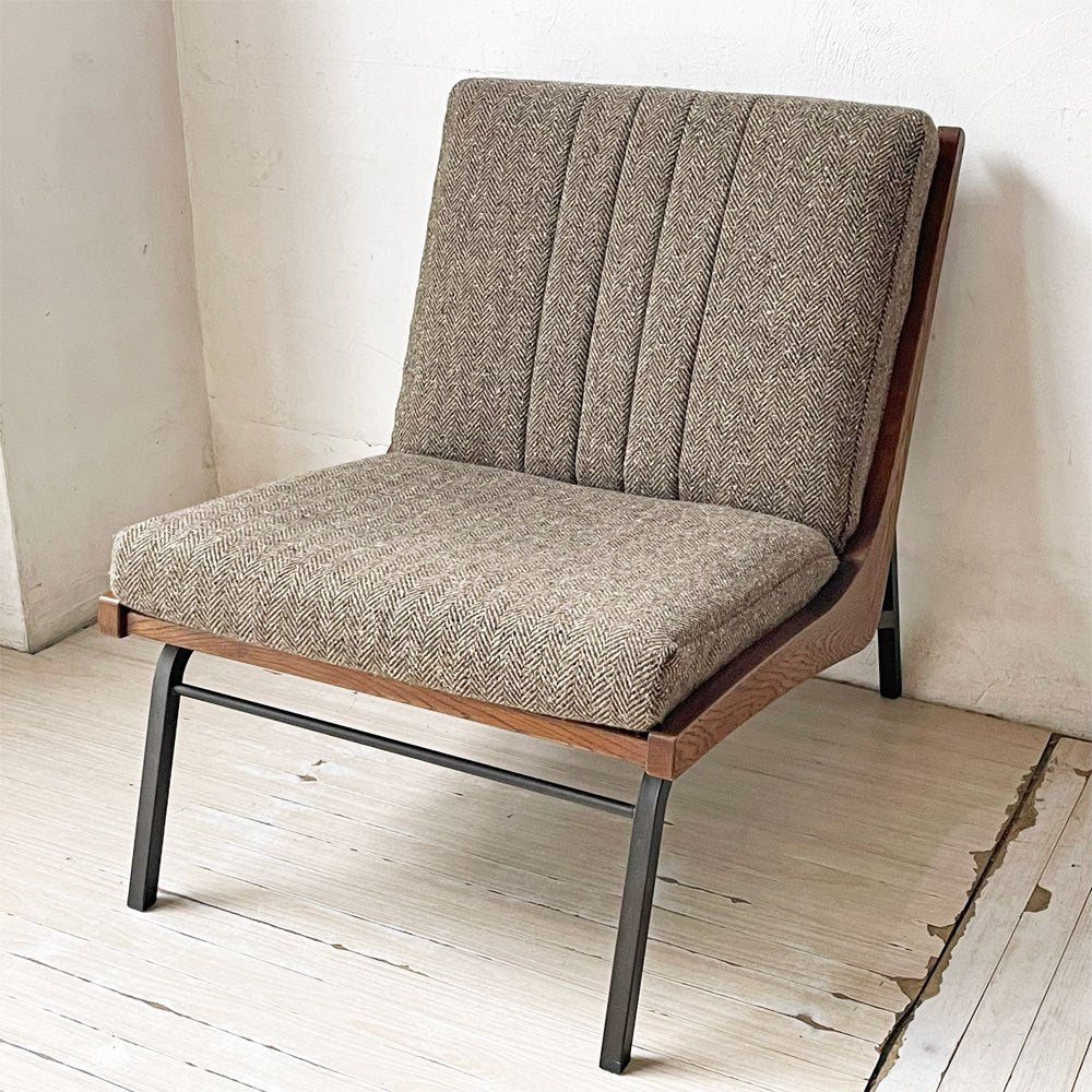 トラックファニチャー TRUCK FURNITURE ブーメランチェア BOOMERANG ナラ無垢材×スチール 1人掛けソファ 参考定価約14万円 ★