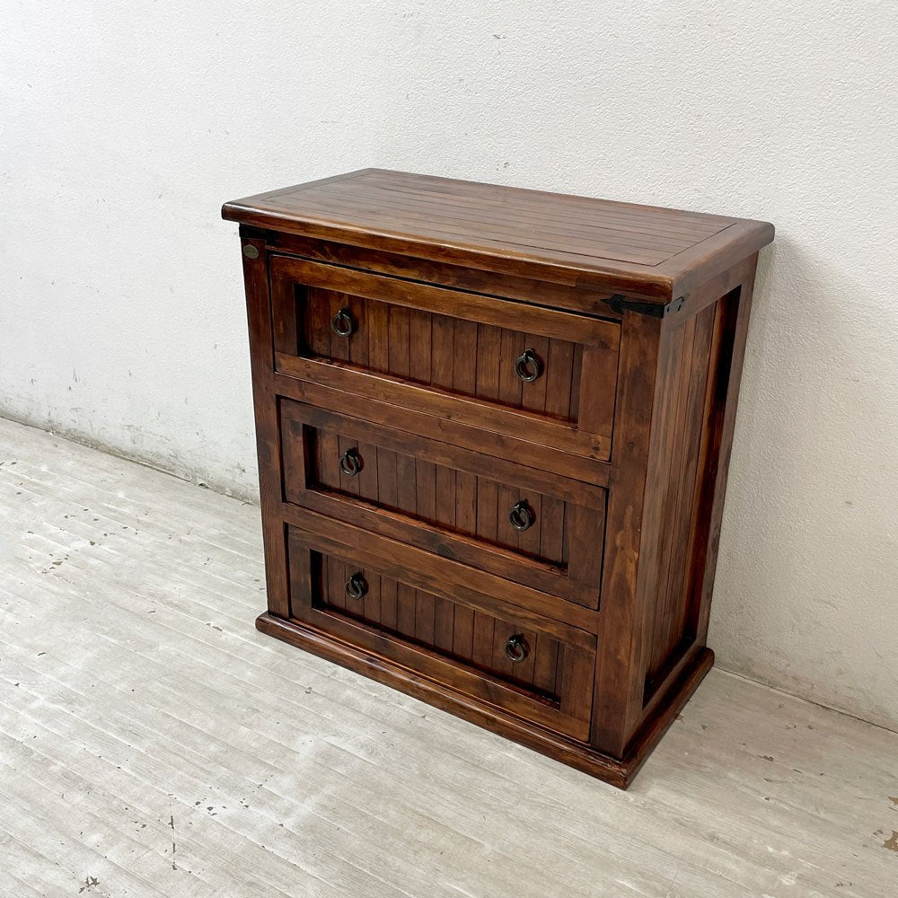 マドリッドコレクション Madrid Collection チェスト 3段 抽斗3杯 パイン材 カントリー家具 ●