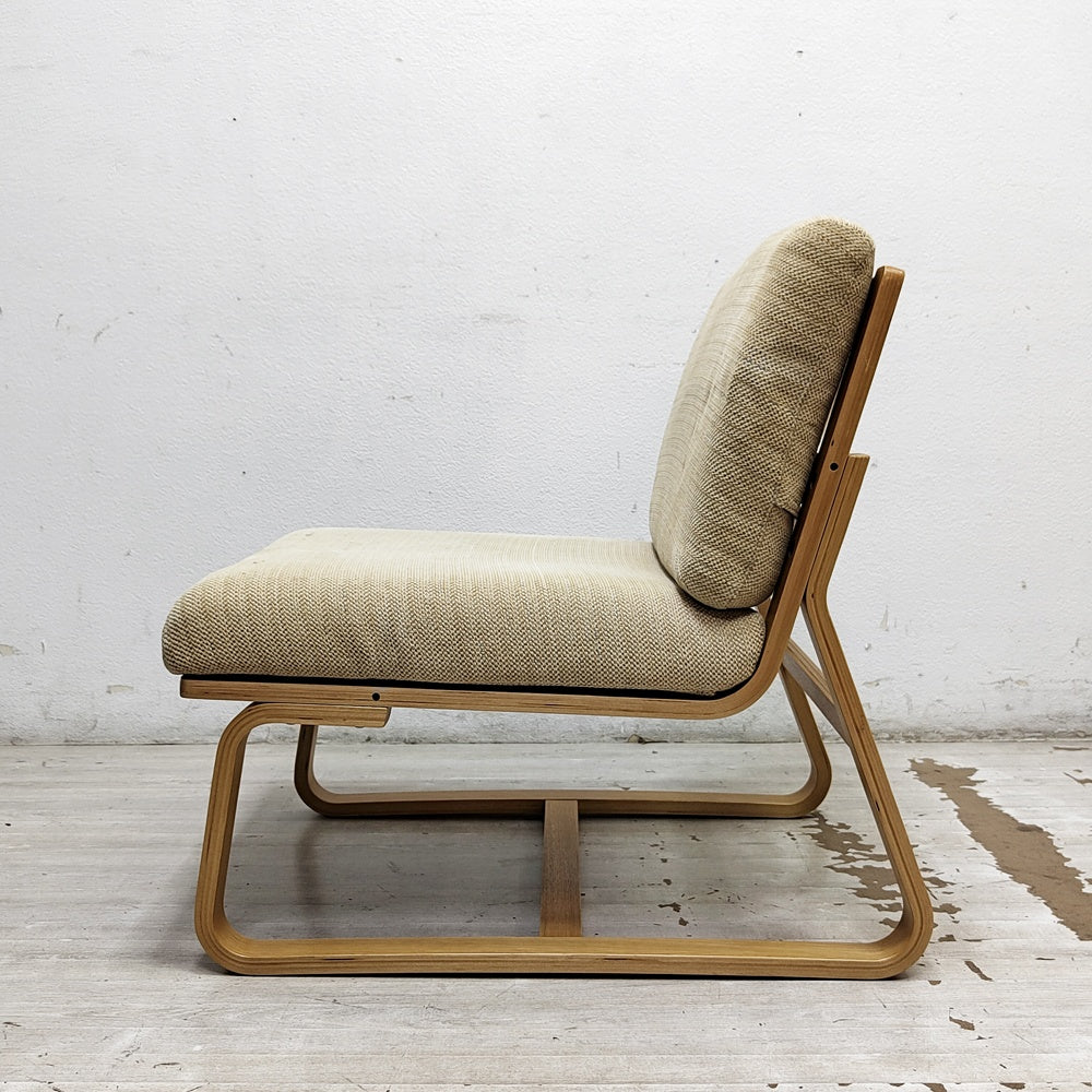 無印良品 MUJI リビングでもダイニングでもつかえるソファチェア 1人掛け オーク材 ミックスファブリック ナチュラルデザイン ●