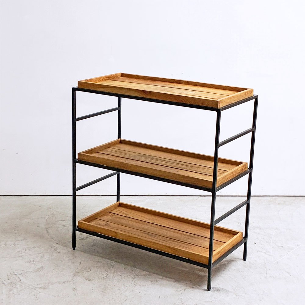 イデー IDEE ジャティ トゥア シェルフ JATI TUA SHELF オールドチーク無塗装 スチールフレーム ●