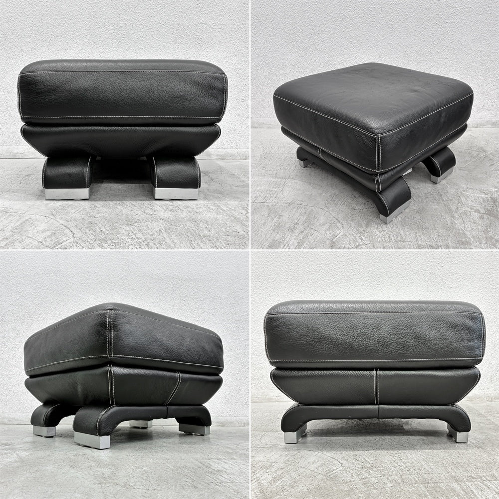 IDC大塚家具 OTSUKA エルエス リュクス01 L/S LUXE-01 3シーターソファ W219cm ヘッドレスト×2個 + オットマン付き 〓