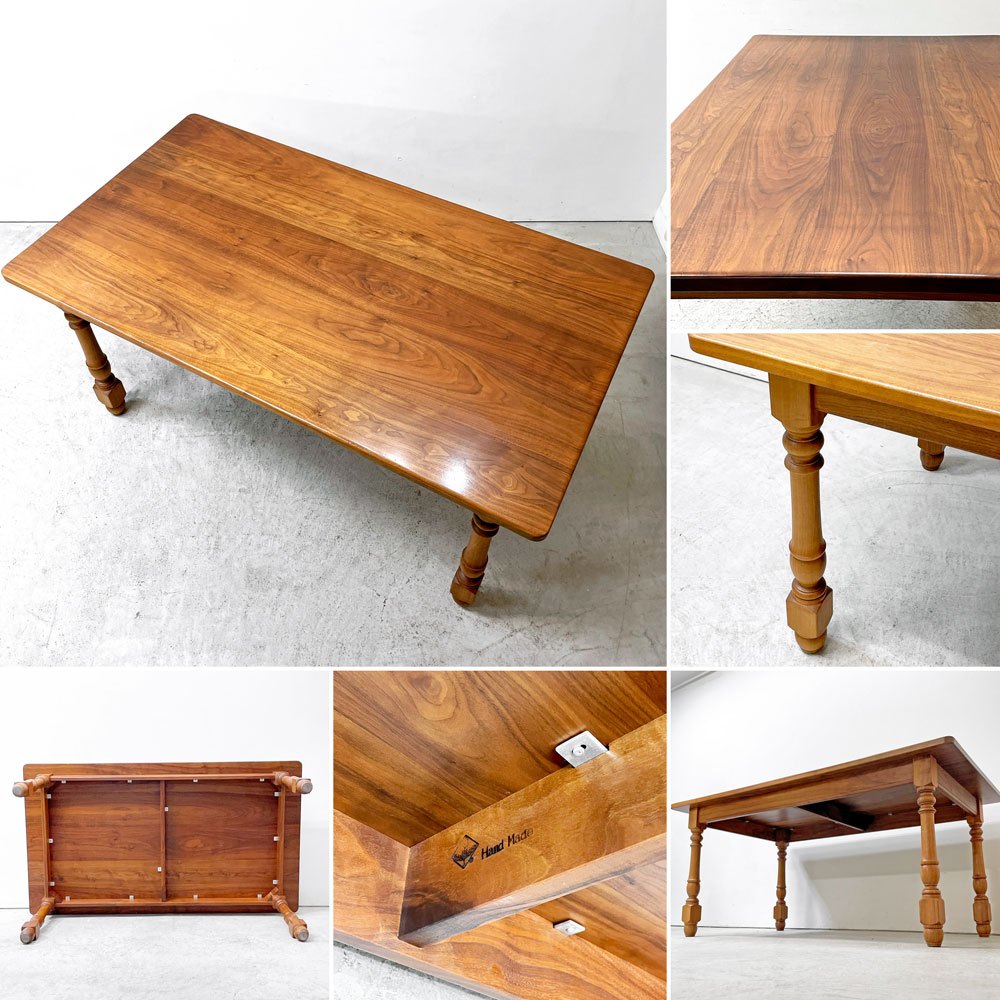 ノックオンウッド Knock on wood コロニアルシリーズ ダイニングテーブル W160cm ウォールナット無垢材 アーリーアメリカン クラシカルデザイン 特注 オーダー仕様 ●
