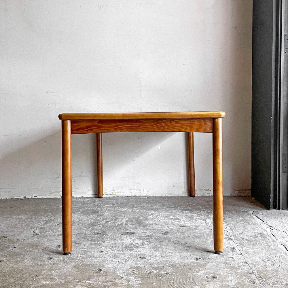 松田家具 MATSUDA ビンテージ 木製 ダイニングテーブル デコラトップ 丸脚 W124cm 昭和レトロ Japan vintage ■