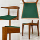 ウッドユーライクカンパニー WOOD YOU LIKE COMPANY アイチェア AI CHAIR アームチェア チェリー無垢材 ファブリック張替え済み グリーン ●