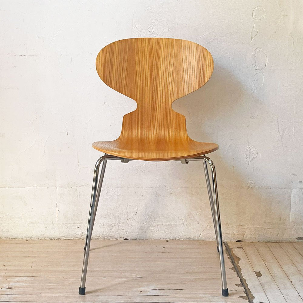 フリッツハンセン Fritz Hansen アントチェア ANT CHAIR アリンコチェア エルム材 4本脚 アルネ・ヤコブセン デンマーク 北欧家具 2013年製 ★