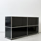 ユーエスエムハラー USM Haller モジュラーファニチャー キャビネット シェルフ 2列2段 ドロップダウンドア グラファイトブラック スイス モダンデザイン W152×D37×H74  ●