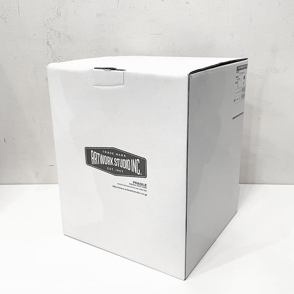 アートワークスタジオ ART WORK STUDIO モノリステーブルランプ Monolith-table lamp AW-0600 ホワイト 大理石ベース オーク無垢材 真鍮 ファブリック モダンデザイン 箱付き 美品 ■