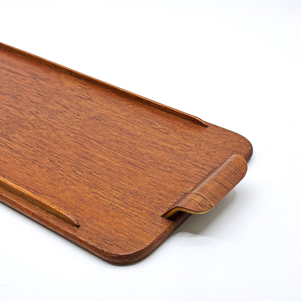 北欧ビンテージ Scandinavian Vintage チーク材 トレイ トレー プライウッドハンドル 北欧雑貨 ●