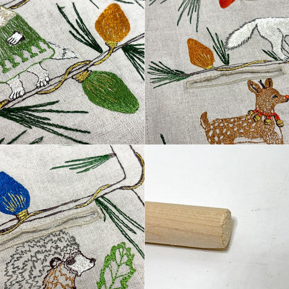 コーラルアンドタスク Coral & Tusk ツリートリマーズ Tree Trimmers 12days アドベントカレンダー タペストリー クリスマス ファブリック 刺繍 参考定価￥39,600- 廃番 ●