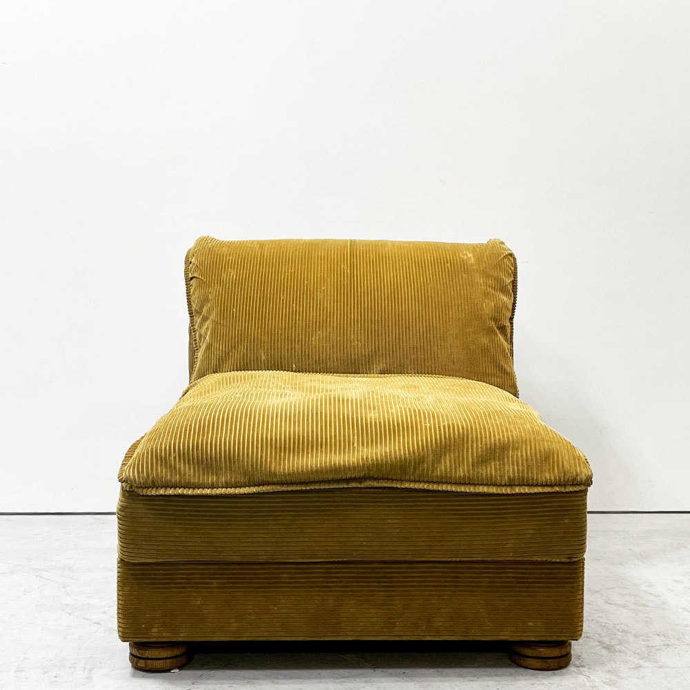 トラックファニチャー TRUCK FURNITURE HNSOFA 1Pソファ ナラ材 無垢材 F-21 グリーンコーデュロイ 定価￥258,060- ●