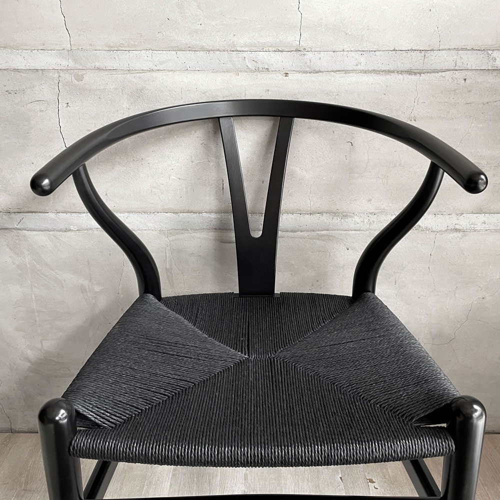 カールハンセン＆サン Carl Hansen & Son CH24 Yチェア ブラックラッカー×ブラックペーパーコード  ビーチ材 日本仕様サイズ ハンス・J・ウェグナー デンマーク 北欧家具 B ♪