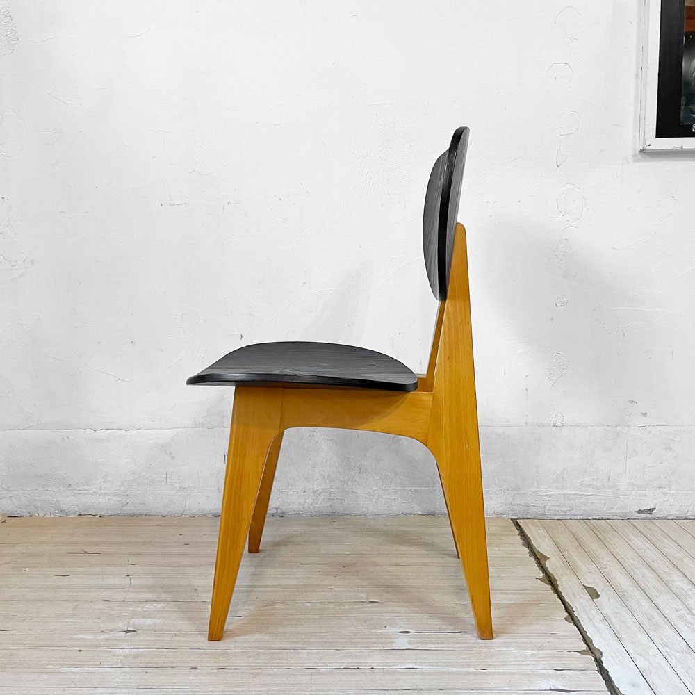 イデー IDEE ダイニングチェア DINING CHAIR ブラック 板座 食卓椅子 長大作 ジャパニーズモダン 廃番カラー 希少 ★