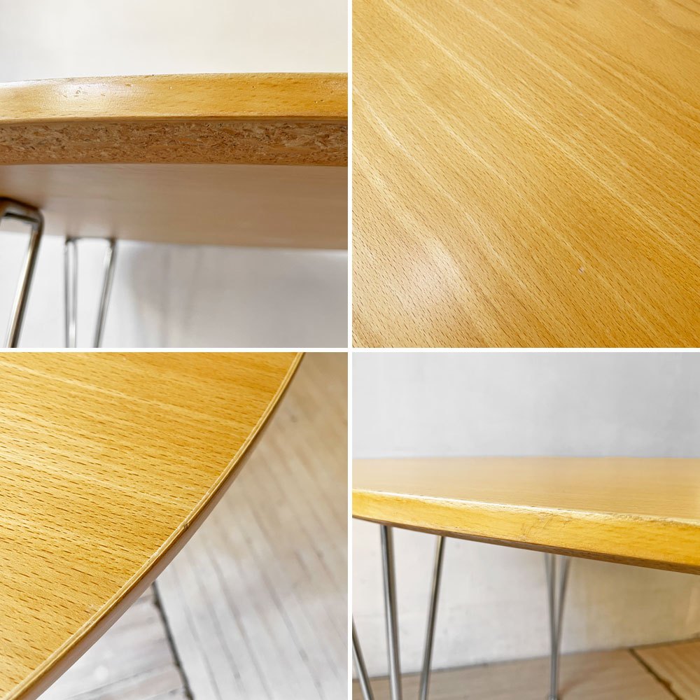 フリッツハンセン Fritz Hansen Bテーブル スーパー円テーブル ダイニングテーブル ビーチ材 ピート・ハイン ブルーノ・マットソン アルネ・ヤコブセン デンマーク 北欧家具 廃番希少 ★