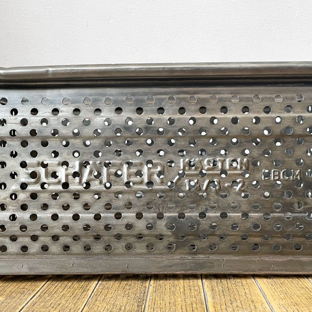 SCHAFER スタッキング ストレージボックス パンチングメタル インダストリアル ドイツビンテージ C ◎