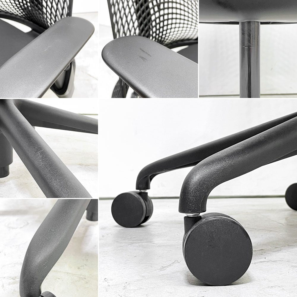 ハーマンミラー Herman Miller セイルチェア SAYL CHAIR デスクチェア オフィスチェア ミドルバック ブラック イヴ・ベアール ●
