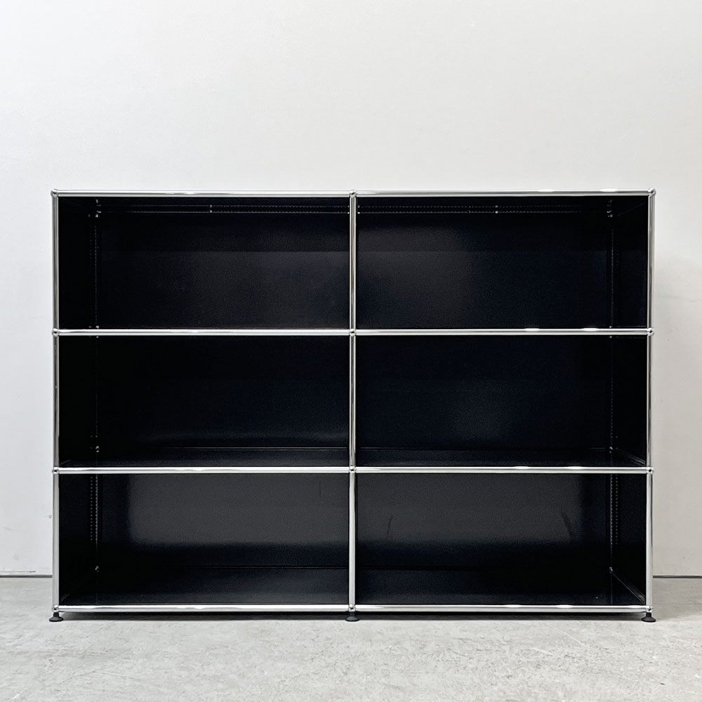 ユーエスエムハラー USMハラー USM Haller キャビネット オープンシェルフ 2列3段 オープン W152cm グラファイトブラック モダンデザイン スイス ●
