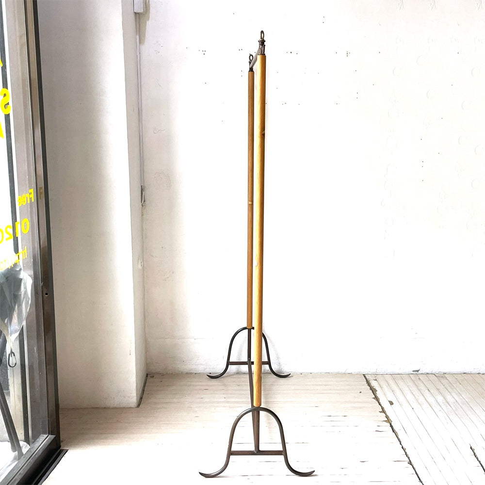 アンティークスタイル オリジナルデザイン アイアン ハンガーラック 高さ2段階 174ｃｍ-200ｃｍ 店舗什器 ディスプレイ ★
