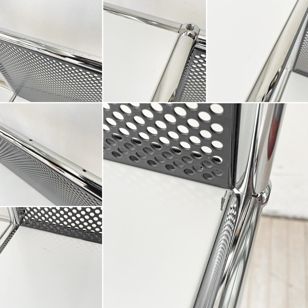 USMハラー USM Haller モジュラーファニチャー 2列3段 デスク オープンシェルフ W112×D37cm ホワイト×ブラックカラー スイス ★