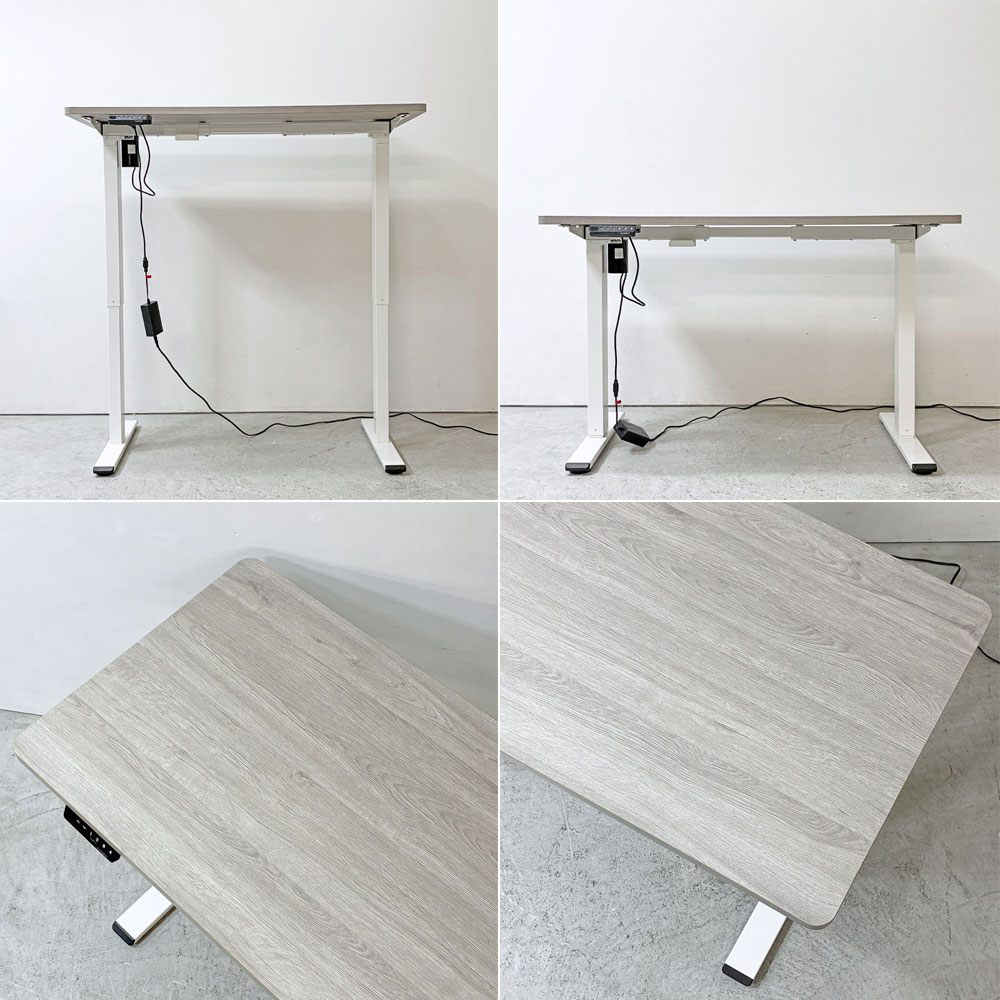 フレキシスポット Flexispot 電動式昇降デスク EF1 ワークデスク 学習机 スタンディングデスク ホワイトウッド×ホワイト W120cm ●