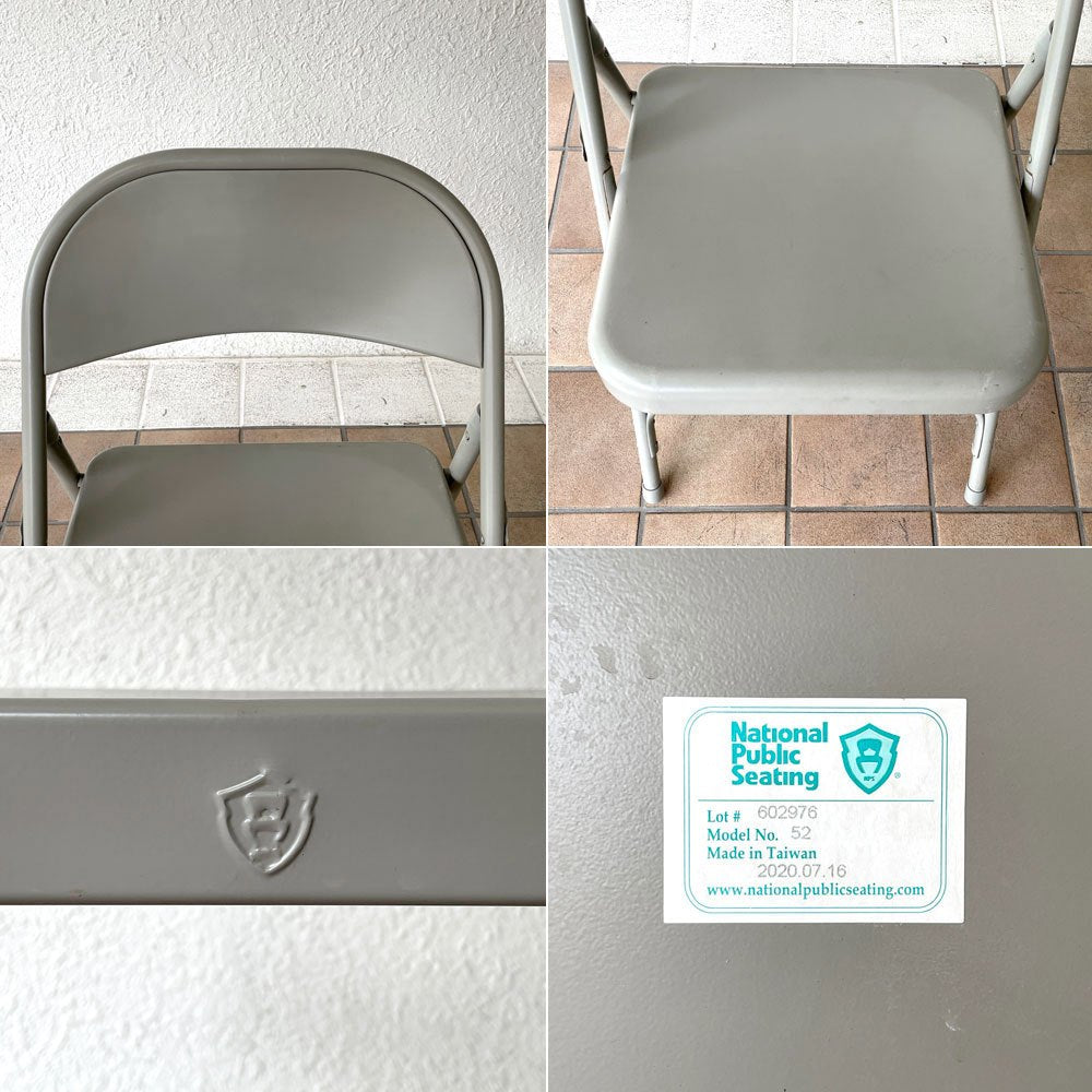 チューブラースチール フォールディングチェア TUBULAR STEEL FOLDING CHAIR 折りたたみ椅子 グレー アメリカ インダストリアル PFS取扱 A ◇