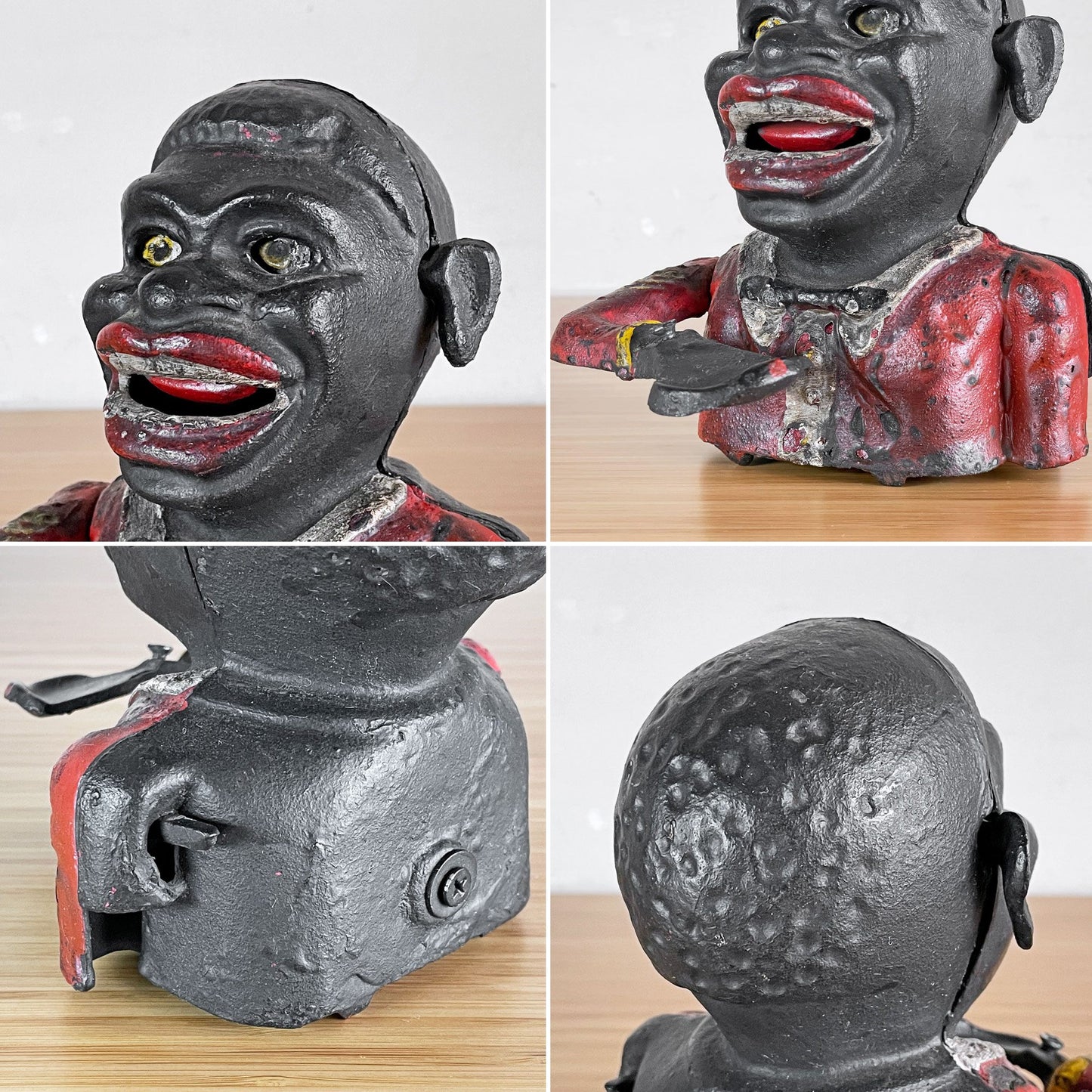 USビンテージ US Vintage メカニカルバンク ジョリーバンク 鋳物 キャストアイアン オブジェ アメリカン雑貨 裏蓋欠品 ■