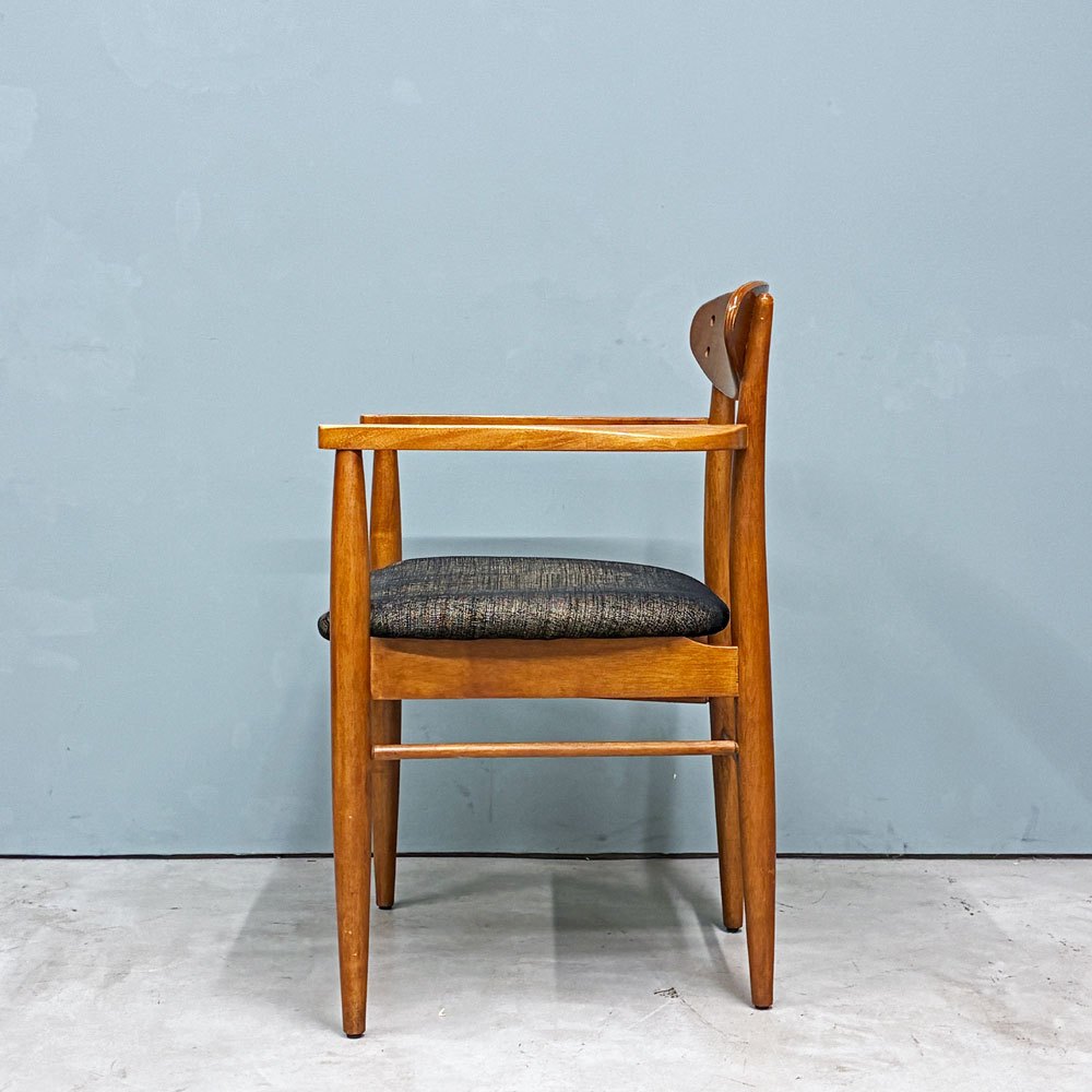 アクメファニチャー ACME Furniture トラッセル アームチェア TRESTLES ARM CHAIR ダイニングチェア ウォールナット ファブリックシート USビンテージスタイル 現状品 A ◎