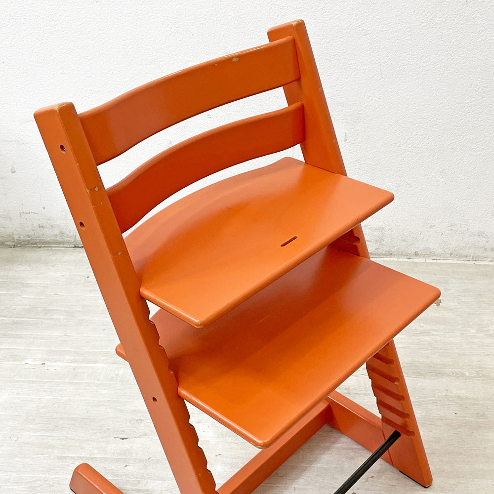 ストッケ STOKKE トリップトラップ TRIPP TRAPP ベビーチェア キッズチェア オレンジ S/N4～ ノルウェー 北欧家具 ●
