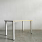 かなでもの KANADEMONO ザ・テーブル THE TABLE White Steel デスク W125×D75cm ラバーウッド ナチュラル スクエアバー脚 参考定価￥49,900- 〓