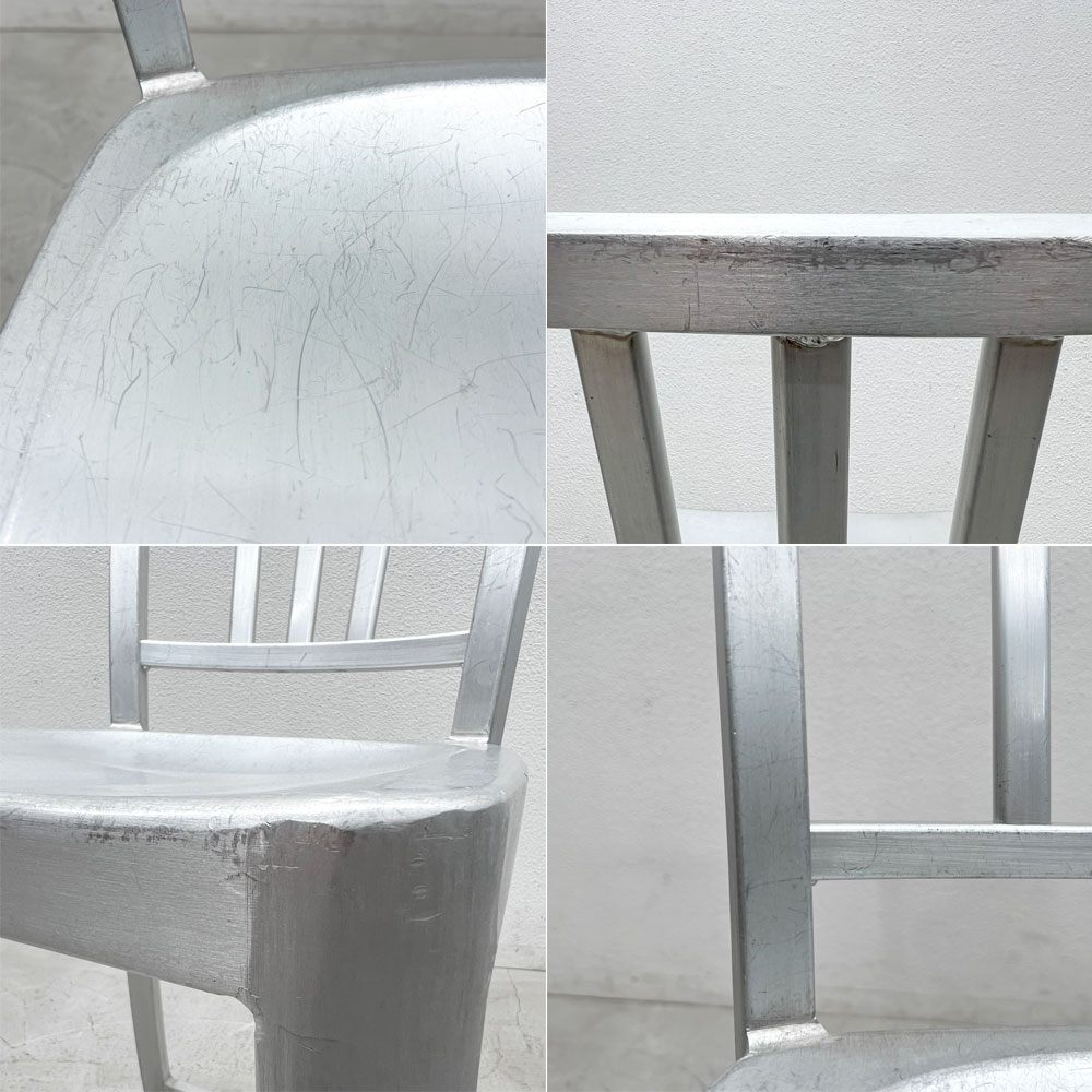 ネイビーバースツール Navy BarStool カウンターチェア リプロダクト アルミニウム 二脚セット H100cm 〓