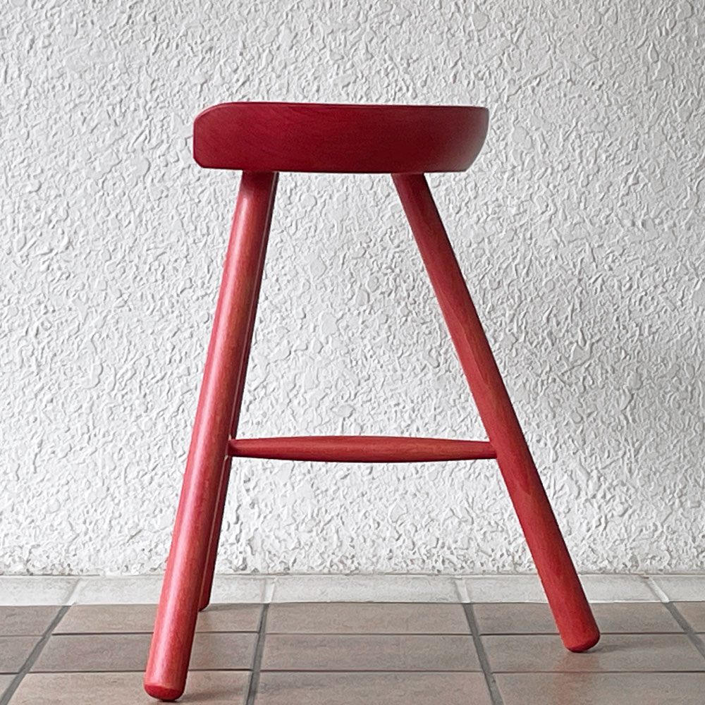 ワーナー Werner シューメーカーチェア Shoemaker Chair NO.49 スツール ビーチ材 カスタム塗装品 レッド  ラーズ・ワーナー デンマーク ◇