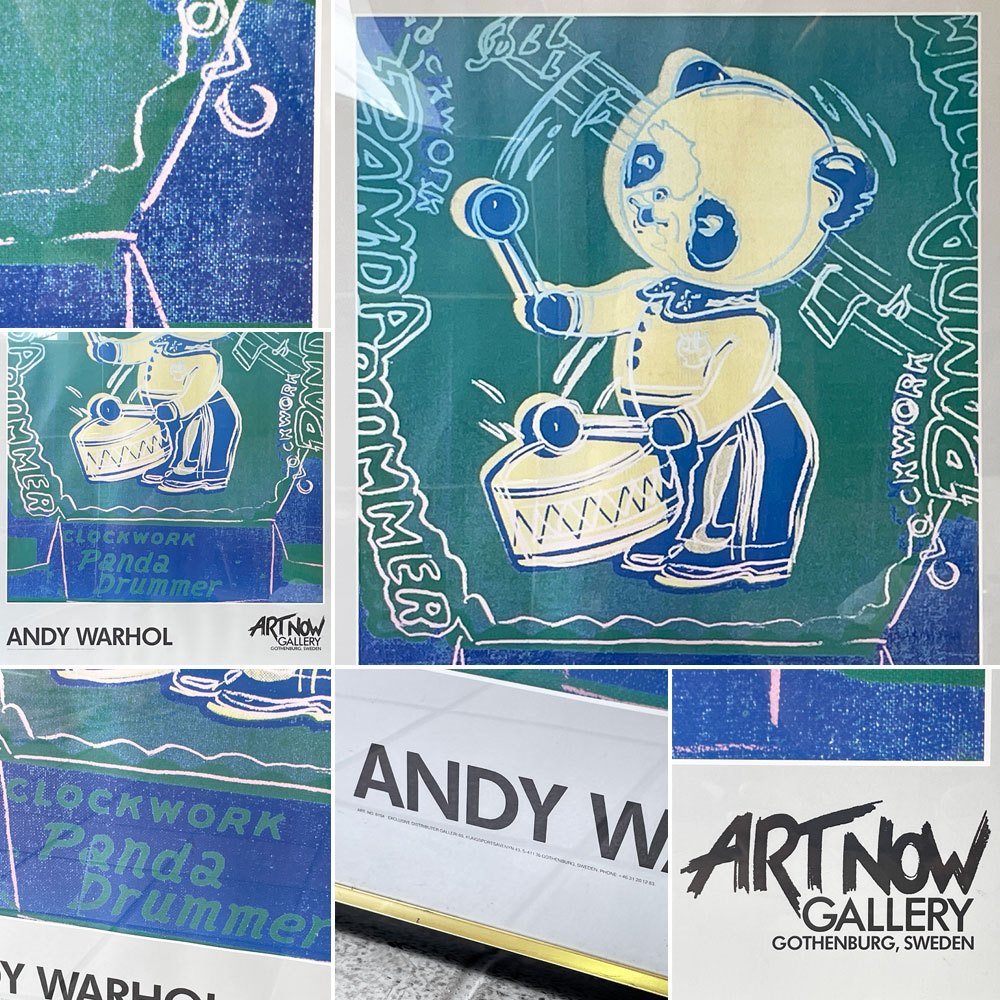 アンディウォーホル ANDY WARHOL 時計仕掛け パンダドラマー "Clockwork Panda Drummer" ポスター Art Now Gallery スウェーデン 額装品 ◇