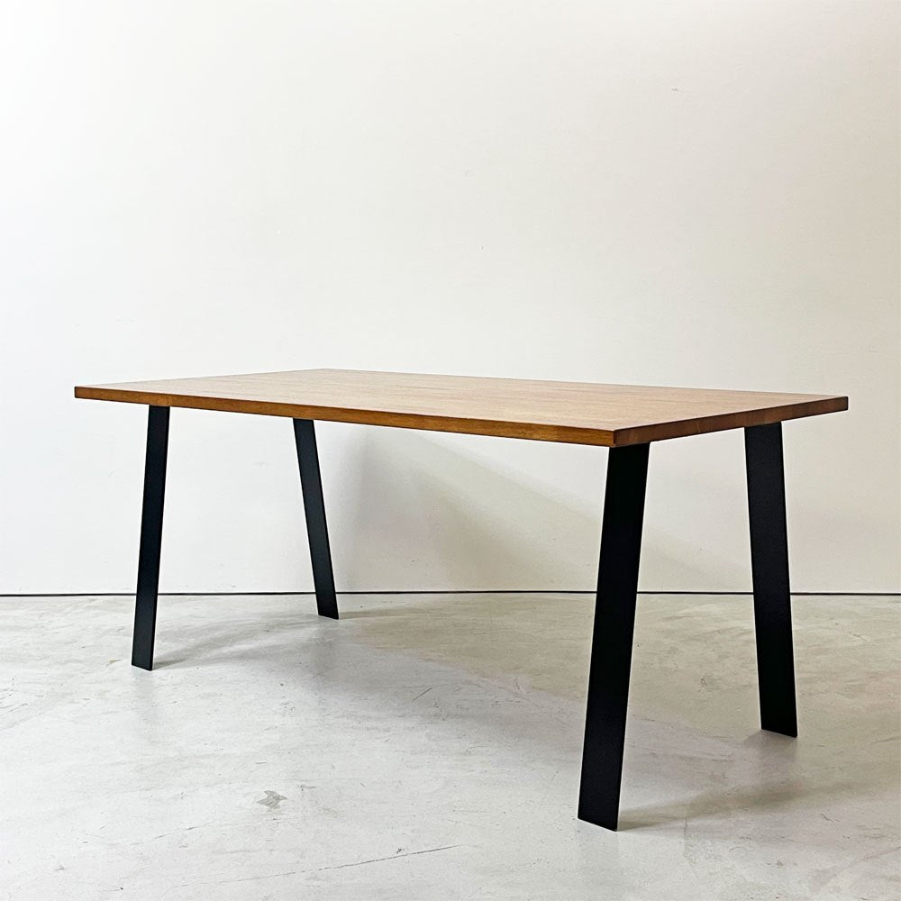 かなでもの KANADEMONO ザ・テーブル THE TABLE デスク ダイニングテーブル ラバーウッド材 スチールレッグ Flat A インダストリアルデザイン 廃番仕様 ●