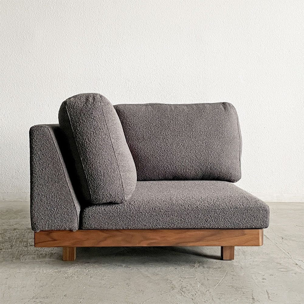 マスターウォール MASTERWAL デニッシュソファ DANISH SOFA コーナーソファ ファブリック ウォールナット無垢材 アカセ木工 展示美品 〓