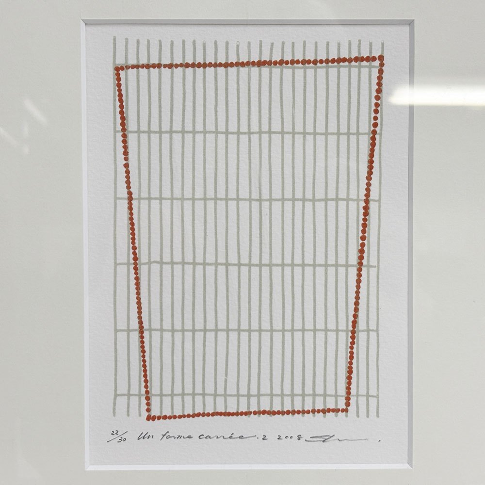 黒木周 shu kuroki クロスグラフ Un forma carree.2 2008年 スクリーンサイズ 14×20cm 22/30 布版リトグラフ 額装品 版画 現代作家 ●