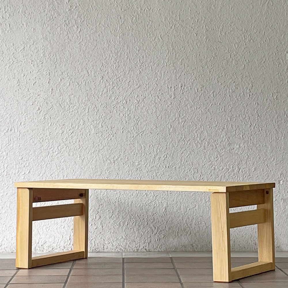 オークヴィレッジ Oak Village 折りたたみ小机 文机 W90cm 箱付 無垢材 ナチュラル 飛騨高山 定価55,000円 ◇