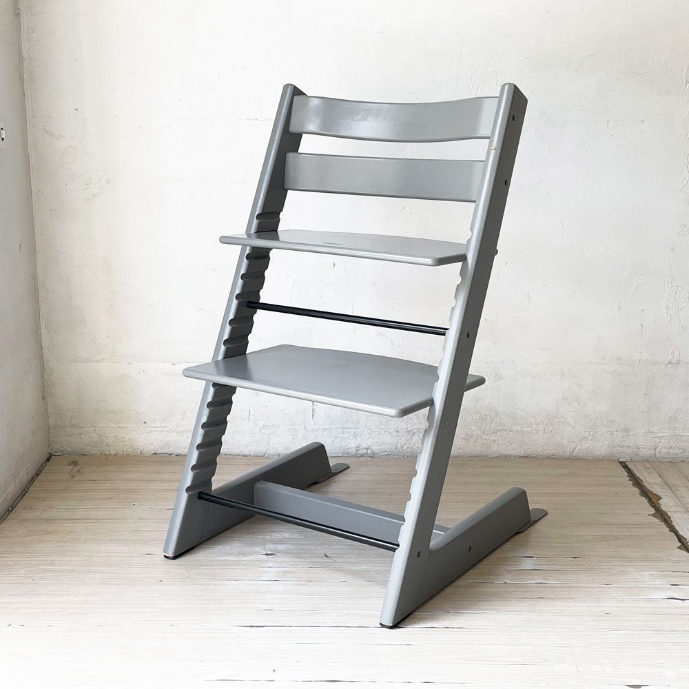 ストッケ STOKKE トリップトラップ TRIPP TRAPP ストームグレー ベビーチェア キッズチェア S/N4～ 延長グライダー付 ★