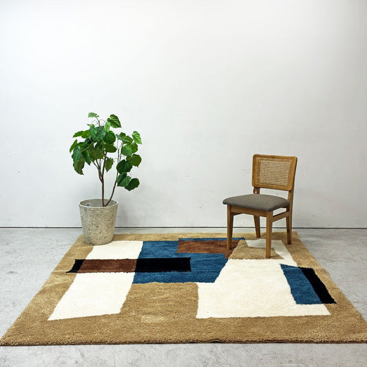 ジャーナルスタンダードファニチャー jsf ジオメトリック GEOMETRIC スクエアラグ 200x200cm 幾何学模様 洗濯可 滑り止め付き モダンデザイン ●