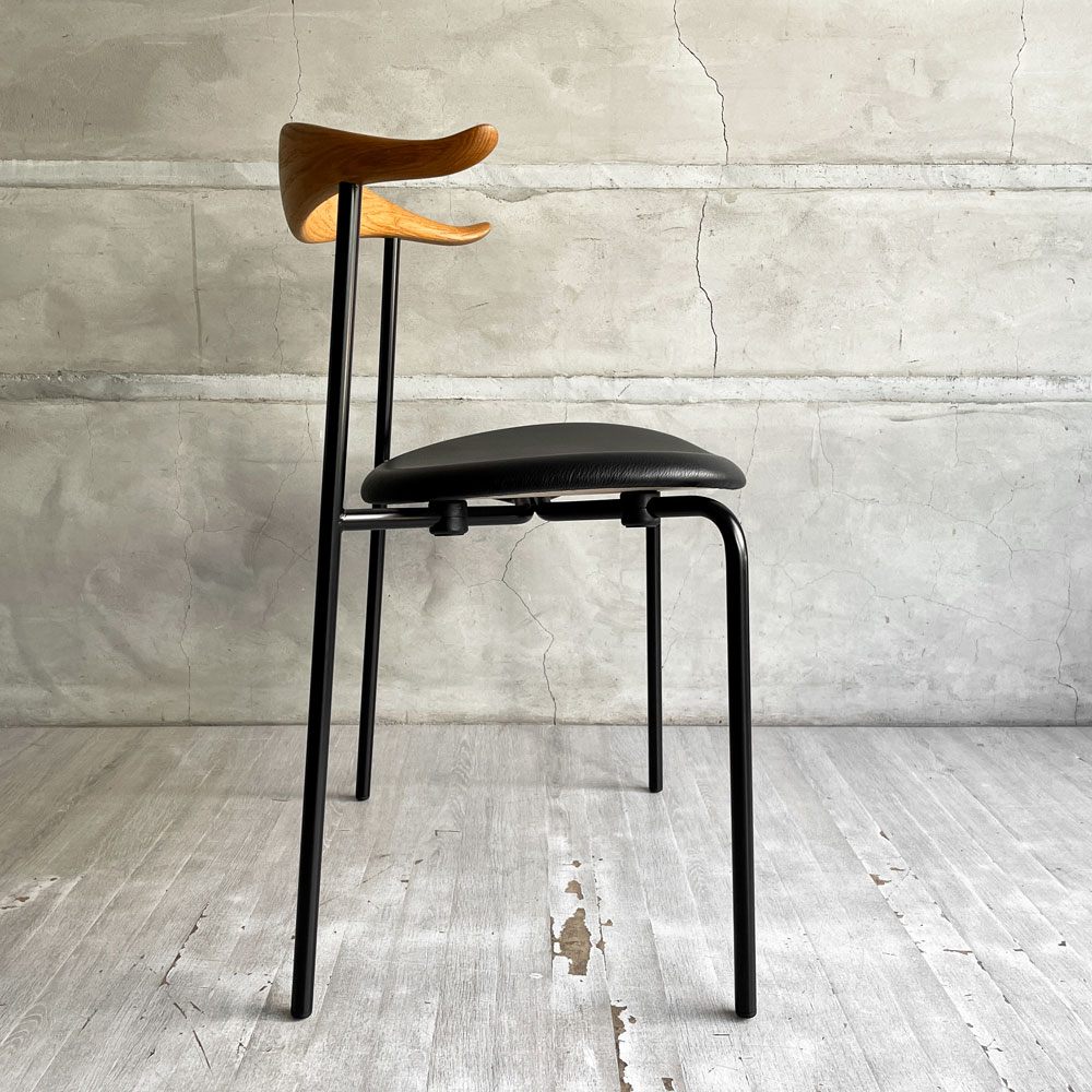 カールハンセン＆サン Carl Hansen & Son CH88P ダイニングチェア オーク材 本革 ブラックレザー ハンス・J・ウェグナー デンマーク 北欧家具 美品 ♪
