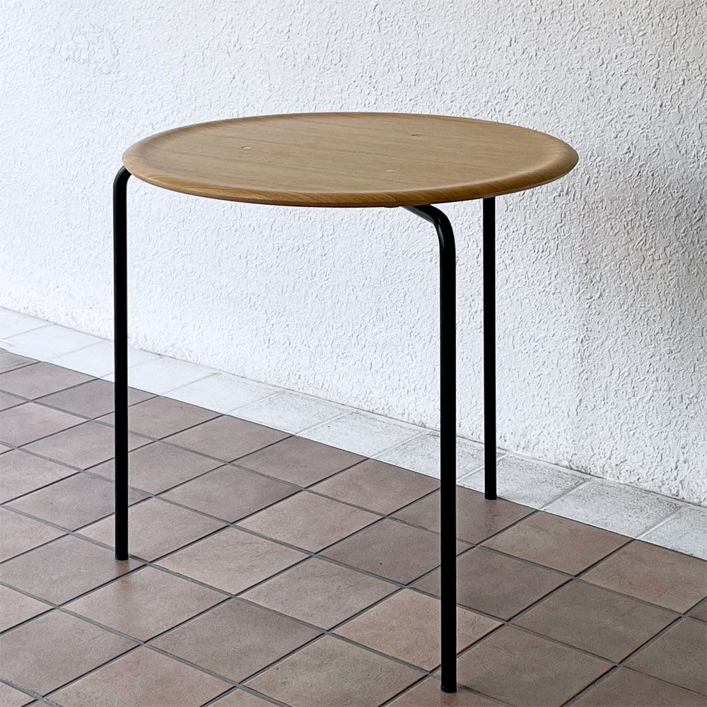 エンゲルブレヒト Engelbrechts ケヴィ KEVI 2010 ダイニングテーブル オーク材 プライウッド カフェテーブル 70cm 3本脚 ヨルゲン・ラスムッセン デンマーク 未使用品 ◇