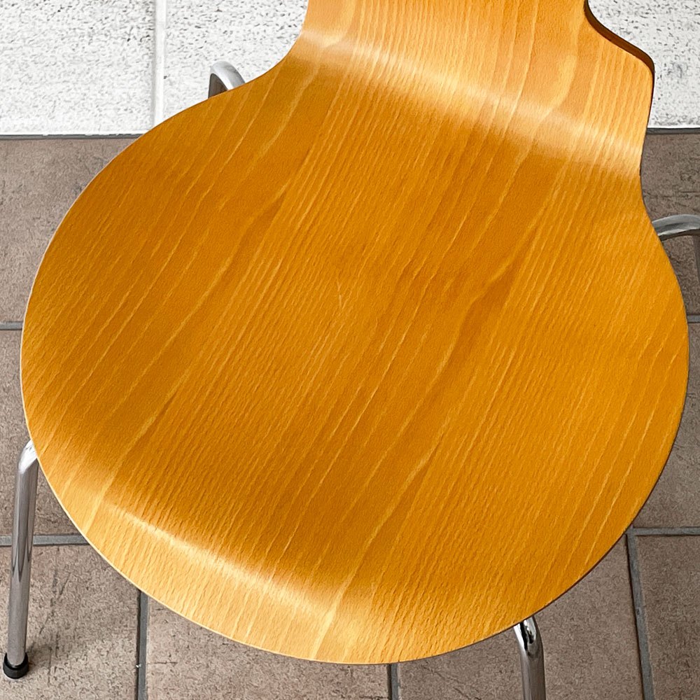 フリッツハンセン Fritz Hansen アントチェア 4本脚 ナチュラルビーチ ラッカー アルネ・ヤコブセン 北欧家具 E ◇