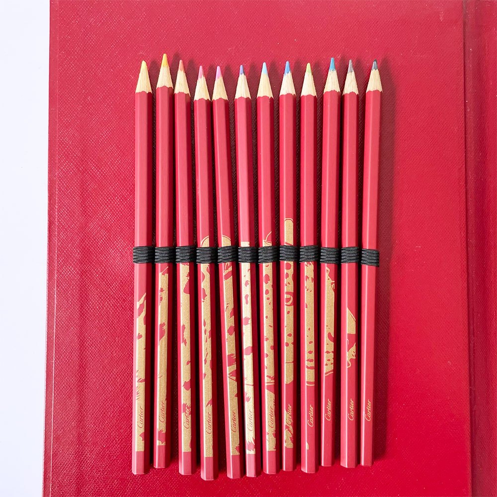 カルティエ Cartier 色鉛筆 塗り絵 ノベルティ 使用品 フランス B ★